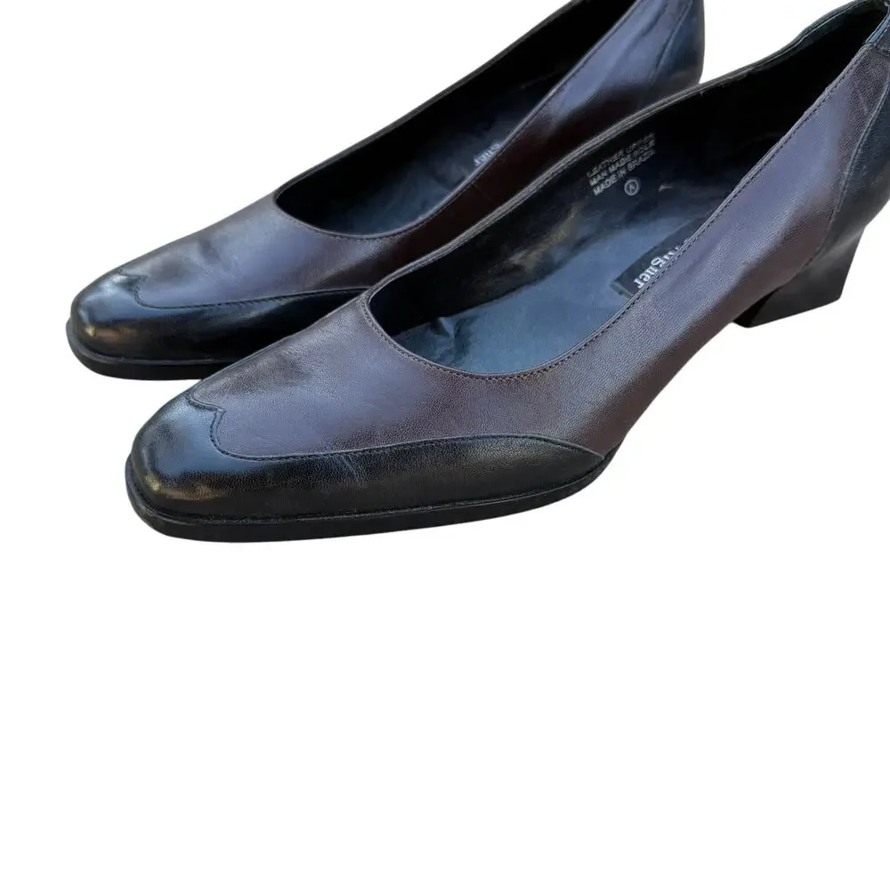 Etienne Aigner Analee Block Heel Pump Womens 7.5M Brown Black